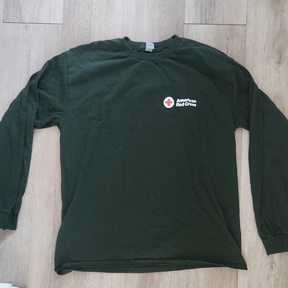 American Red Cross Dark Green Long Sleeve Shirt - Picture 1 of 4